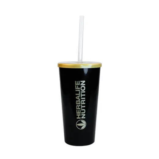 Large Tucan Tumbler With Cap And Straw - Black